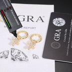 S925 Sterling Silver D-Color Moissanite Stud Earrings – Minimalist Key & Cross Design; Versatile and Elegant.