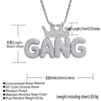 Crown-Letter Hip-Hop Pendant — Micro-Pavé Zirconia, Trendy & Personalized, Creative Modular Design for Free Combination