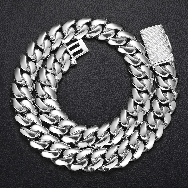 10~22mm Buttonhead Real Gold Plated Large Cuban Chain