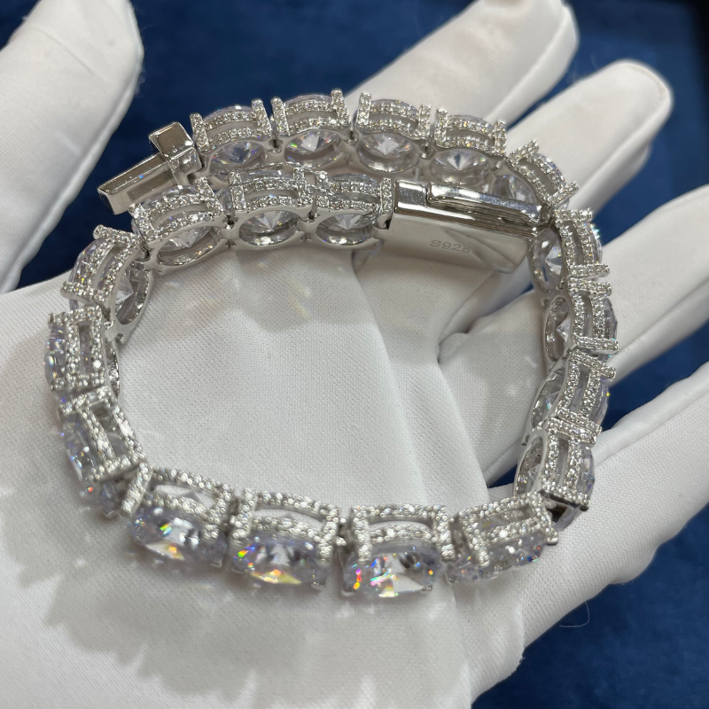 10mm Diamond Design Tennis Bracelet