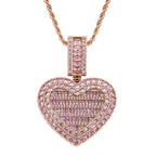 Commemorative Photo Locket Pendant — Heart-Shaped Flip-Open Design, Micro-Pavé Set with Full Zirconia