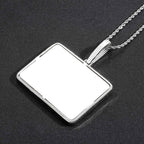 Hip-Hop Style Large Rectangular Dog Tag — Custom Letter Pendant with Zircon Inlay & Personalized Interlocking Letters