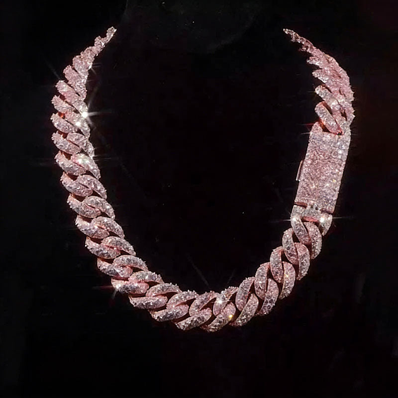 22mm Round and Carre Cut Zircon Cuban Chain