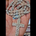 Dual-Tone Cross & Ball Necklace Set - 18K Rose/White Gold