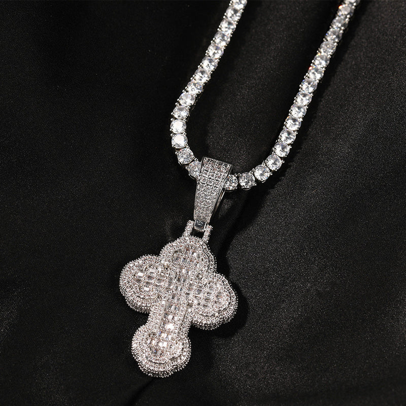 Iced Out Cross Pendant for Men Hip Hop Jewelry