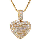 Commemorative Photo Locket Pendant — Heart-Shaped Flip-Open Design, Micro-Pavé Set with Full Zirconia