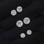 S925 Sterling Silver Earrings – Classic "Rock Candy" Style D-Color Moissanite Studs (Available in 0.5ct, 1ct, and 2ct)