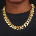 10~22mm Buttonhead Real Gold Plated Large Cuban Chain