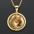 Iced Out Custom Double Sided Rotated Round Picture Moissanite Necklace Photo Pendant