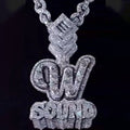 Sound Pear Cut Zircon ''W'' Pendant