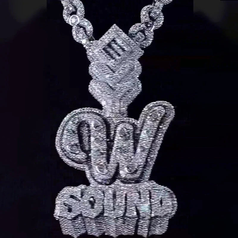 Sound Pear Cut Zircon ''W'' Pendant