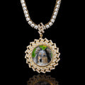 Iced Out Custom Rhombus Picture Necklace Photo Moissanite Pendant