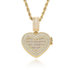 Hip-Hop Style Photo Frame Pendant — Trendy Small Flip-Open Heart-Shaped Photo Locket
