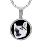 Photos Memory Round Frame Medallion — Solid-Color, Solid Pendant