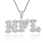 Hip-Hop Fully Iced-Out "Rock Candy" Letter Pendant — Cloud-Patterned, Spiked, and Modular DIY Combination