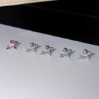 Sterling Silver Floral Cross Bullet Back Earring¡¾A pair of earrings¡¿