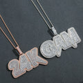 Hip-Hop Style Custom Letter Pendant — DIY Interlocking Initials with Square Zircon Accents