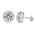 S925 Sterling Silver Earrings – Classic "Rock Candy" Style D-Color Moissanite Studs (Available in 0.5ct, 1ct, and 2ct)