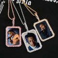DIY Photo Keepsake Square Pendant — Solid Frame with Micro-Set Zirconia