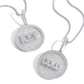 Hip-Hop DIY Letter Disc Necklace — Copper with Zircon Inlay, Rotating & Interlocking Custom Number Pendant