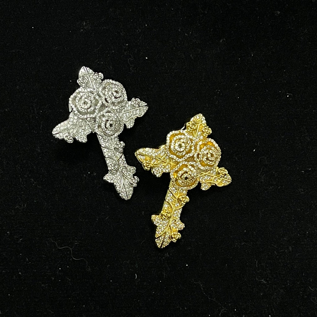 Hip Hop Rose Cross Pendant Jewelry for Men & Women