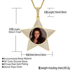 Hip-Hop Star-Shaped Photo Frame Pendant — Personalized DIY Hip-Hop Style Creative Photo Jewelry