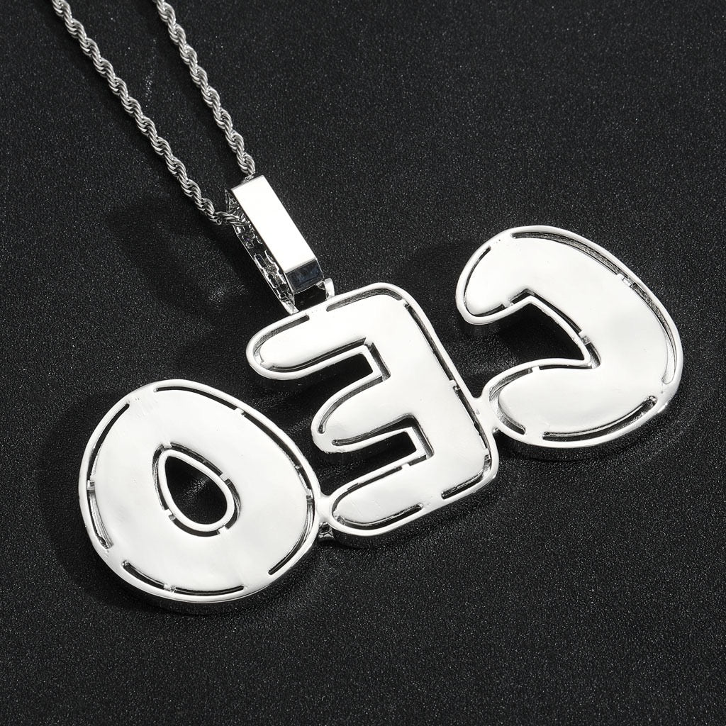 Hip-Hop Bold-Font Cubic Zirconia Custom Pendant — Letters & Numbers (Colorful) — DIY