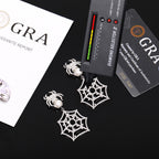 Hip-Hop Style S925 Silver &amp; Moissanite Quirky Spiderweb Stud Earrings – Trendy, High-End Accessory