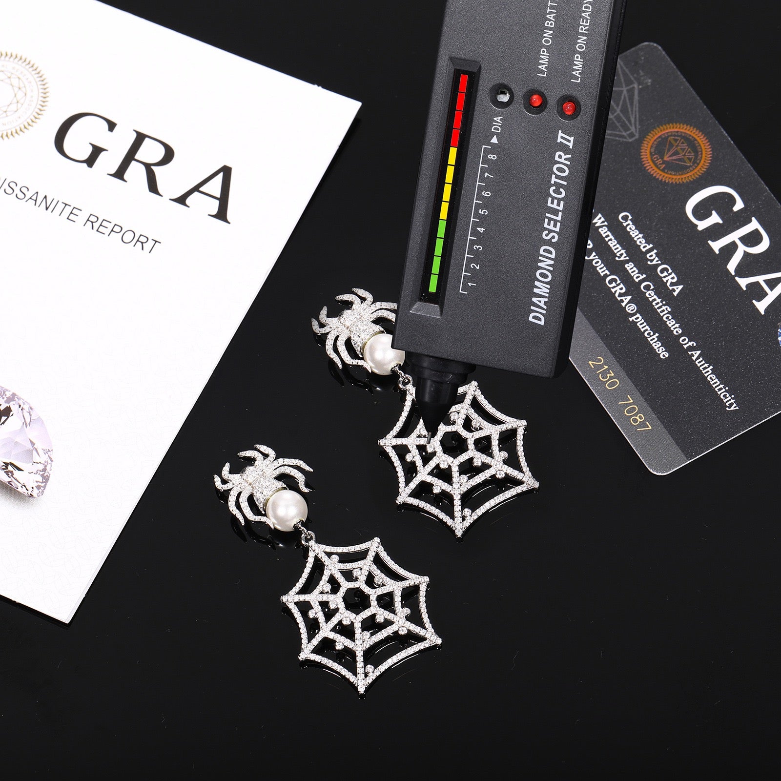 Hip-Hop Style S925 Silver &amp; Moissanite Quirky Spiderweb Stud Earrings – Trendy, High-End Accessory