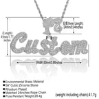 Hip-Hop DIY-Style Custom Pendant: Double-Layered Zirconia Design Featuring Interlocking Uppercase and Lowercase Letters with "Barbie" Clasp