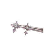 Sterling Silver Floral Cross Bullet Back Earring¡¾A pair of earrings¡¿
