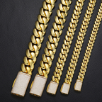 10~22mm Buttonhead Real Gold Plated Large Cuban Chain