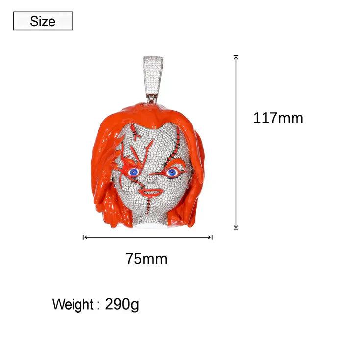 Hip Hop | Iced Out 3D Chucky Face Pendant