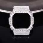 Hip-Hop Style Watch Accessory – Fully Iced-Out Moissanite &amp; Brass Trendy Case (Compatible with DW5600BBR)