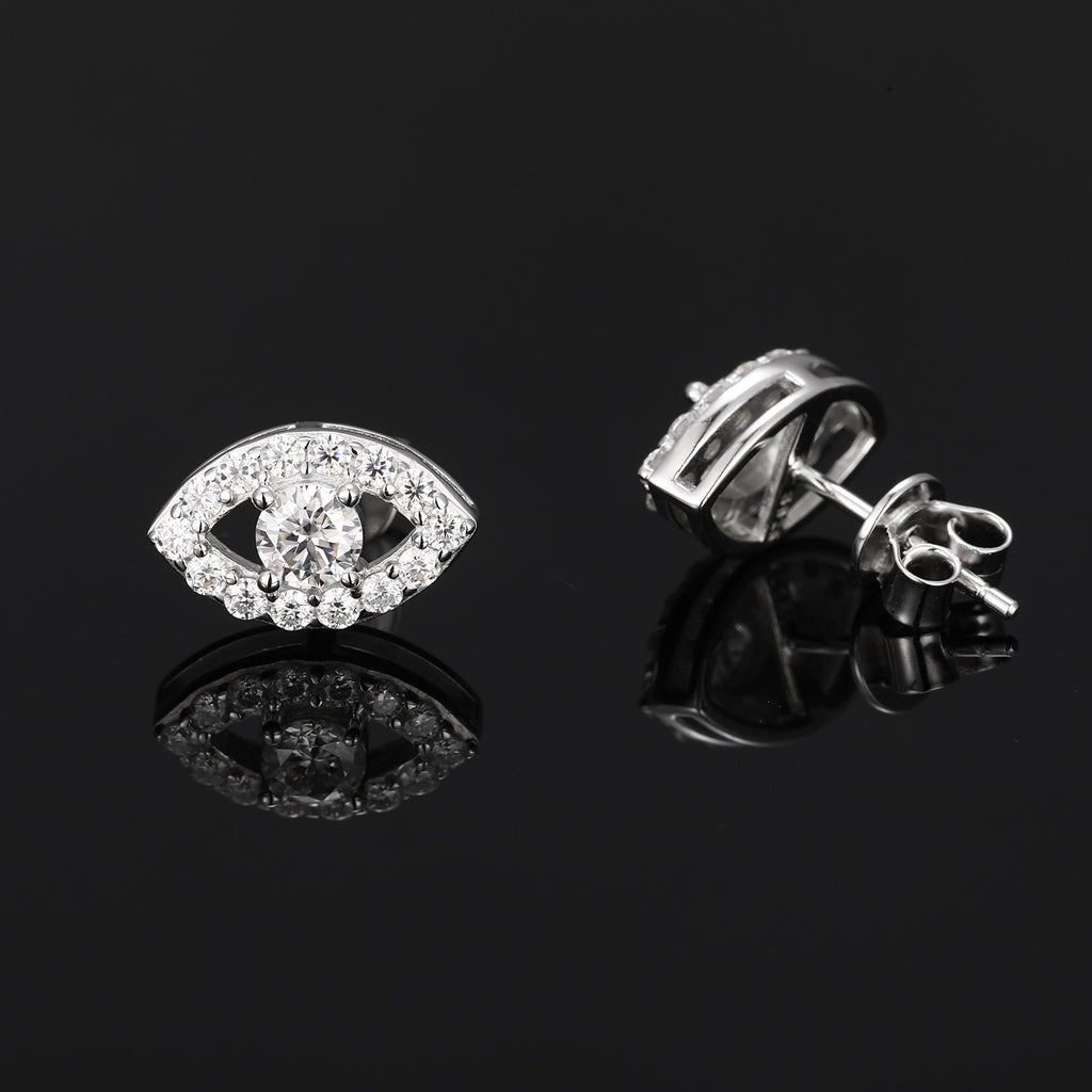 S925 Sterling Silver Skull Stud Earrings with D-Color Moissanite – Stylish and Unique