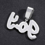 Hip-Hop Style Custom Pendant: Large & Small Case Signature Letters with Trapezoid-Cut Zirconia Inlay