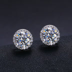 S925 Sterling Silver Earrings – Classic "Rock Candy" Style D-Color Moissanite Studs (Available in 0.5ct, 1ct, and 2ct)