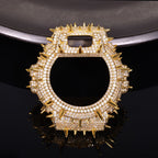 Hip-hop style accessory for DW5600BBR watches: a trendy, personalized case featuring a spiked design, fully paved with moissanite stones set in copper.