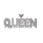 Hip-Hop Crown & Teardrop English Letter Pendant — Micro-Pave Zirconia, Trendy Brand-Style Interlocking Letter Combination