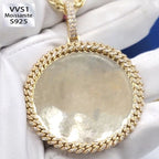 Moissanite Cuban Chain Surround Design Photo Custom Pendant