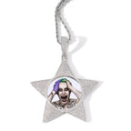 Hip-Hop Star-Shaped Photo Frame Pendant — Personalized DIY Hip-Hop Style Creative Photo Jewelry