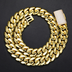 10~22mm Buttonhead Real Gold Plated Large Cuban Chain