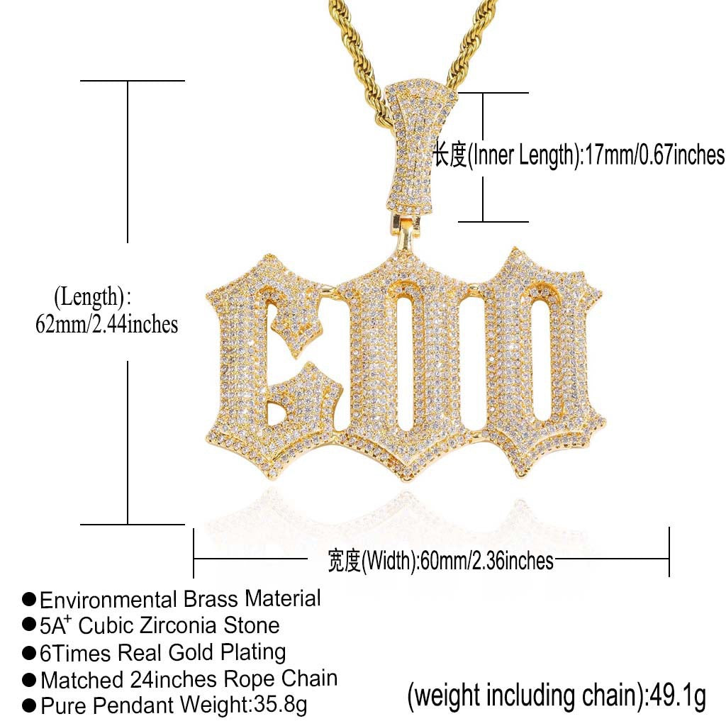 Hip-Hop "Glitch" Letter Pendant Necklace — Custom Personalized Lettering & DIY Modular Combination Pendant