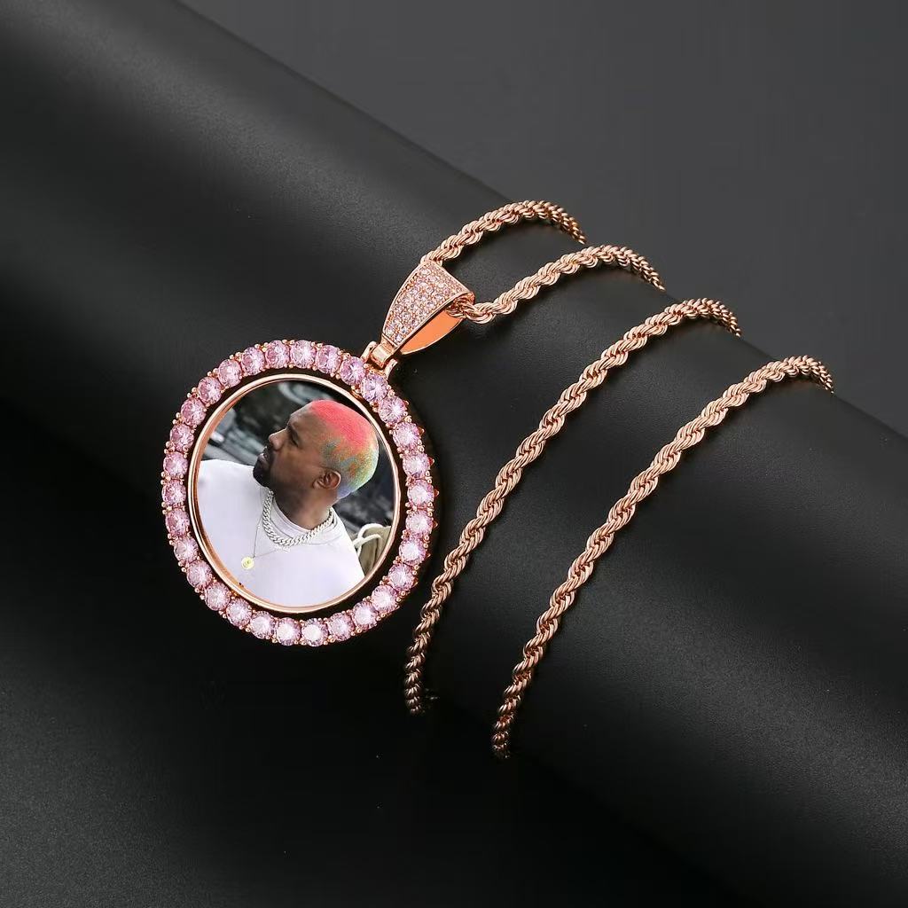 Rotatable Double-Sided Round Photo Locket Pendant — A Cherished Keepsake