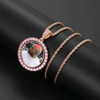 Rotatable Double-Sided Round Photo Locket Pendant — A Cherished Keepsake