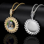 Iced Out Custom Rhombus Picture Necklace Photo Moissanite Pendant