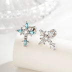 Sterling Silver Floral Cross Bullet Back Earring¡¾A pair of earrings¡¿