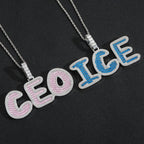 Hip-Hop Bold-Font Cubic Zirconia Custom Pendant — Letters & Numbers (Colorful) — DIY