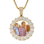 Hip-Hop DIY Personalized Couple'solid Photo Keepsake — Large Round Zircon S Photo Frame