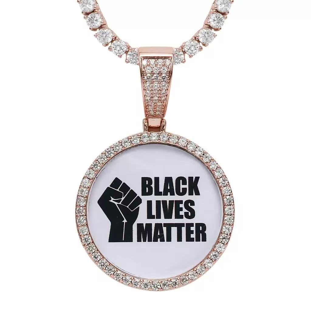 Photos Memory Round Frame Medallion — Solid-Color, Solid Pendant